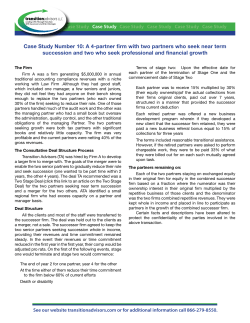 Case Study Number 10: A 4-partner firm with two partners who seek