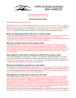 Parent Information Sheet-Opt Out