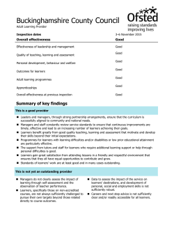 Buckinghamshire County Council - Buckinghamshire Adult Learning