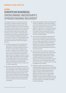 european business: overcoming uncertainty, strengthening recovery