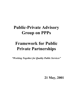 Public-Private Advisory Group on PPPs Framework for Public