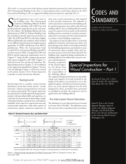 Special Inspections for Wood Construction