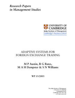PDF - Adaptive Systems for Foreign Exchange Trading