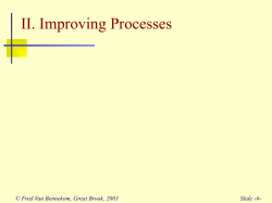 II. Improving Processes