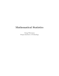 Mathematical Statistics - Oregon Institute of Technology