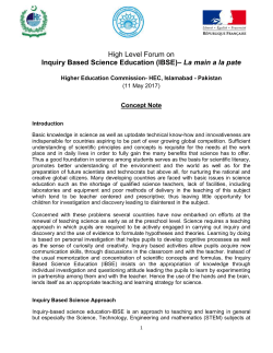 Inquiry Based Science Education (IBSE)