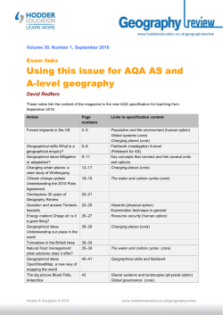 Exam links: Using this issue for AQA geography