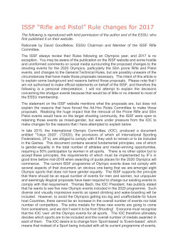ISSF &ldquo;Rifle and Pistol&rdquo; Rule changes for 2017