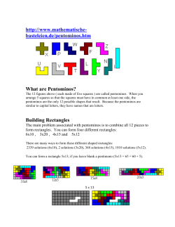 Beginning Pentomino Problems