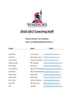 2016-2017 Coaching Staff