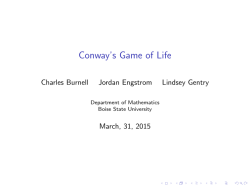 Conway`s Game of Life - Math-Boise State