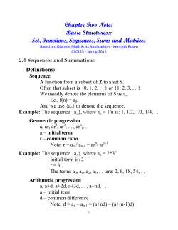 Set, Functions, Sequences, Sums and Matrices