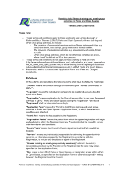 Permit to hold fitness training and small