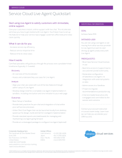 Service Cloud Live Agent Quickstart