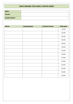 Team Around the Family - Action plan
