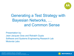 Generating a Test Strategy with Bayesian Networks, and Common
