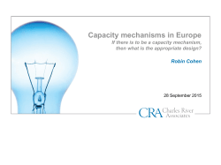 Capacity Market Workshop