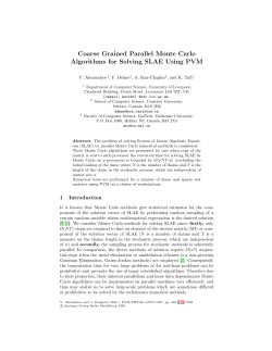 Coarse Grained Parallel Monte Carlo Algorithms for Solving SLAE
