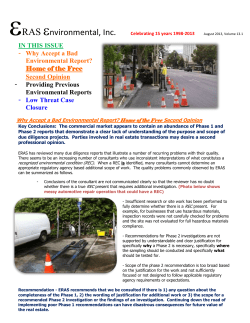 Newsletter here. - ERAS Environmental, Inc.