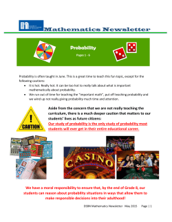 Mathematics Newsletter Probability