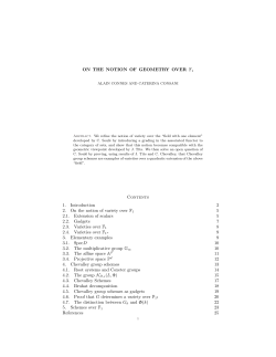 ON THE NOTION OF GEOMETRY OVER F1 Contents 1. Introduction