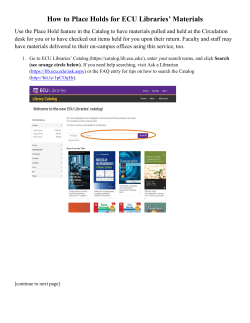 How to Place Holds for ECU Libraries` Materials