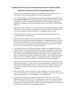 Guidelines for the Economics Undergraduate Research Assistant