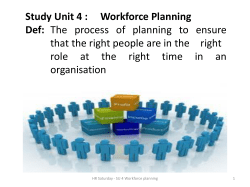 Study Unit 5 : Workforce Planning