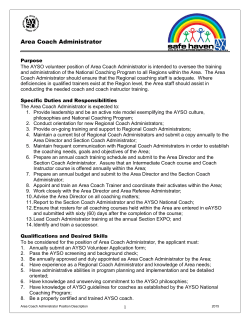 Area Coach Administrator