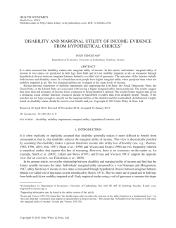 DISABILITY AND MARGINAL UTILITY OF INCOME: EVIDENCE