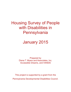 the Housing Survey of People With Disabilities Pa Jan 2015