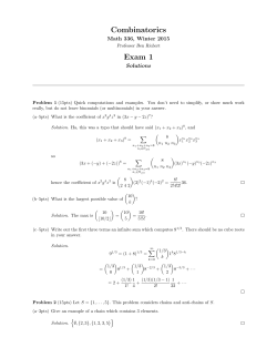Combinatorics Exam 1