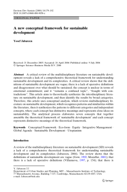 A new conceptual framework for sustainable development