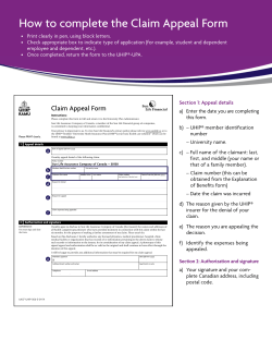 How to complete the Claim Appeal Form