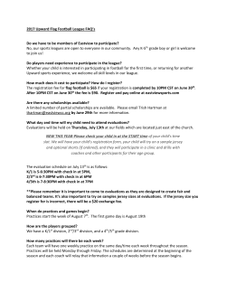 2017 Upward Flag Football League FAQ`s Do we