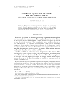 EFFICIENCY EQUIVALENT POLYHEDRA FOR THE FEASIBLE SET
