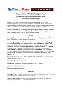 25 May 2013 CSA communications strategy