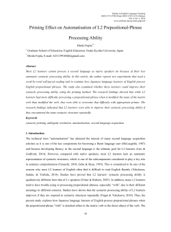 Priming Effect on Automatisation of L2 Prepositional