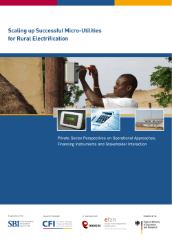 Scaling up Successful Micro-Utilities for Rural