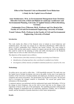 Effect of the Financial Crisis on Household Travel Behaviour