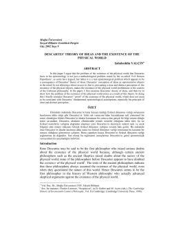 DESCARTES` THEORY OF IDEAS AND THE EXISTENCE OF THE