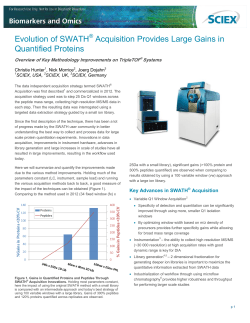 Evolution of SWATH Acquisition Provides Large Gains in