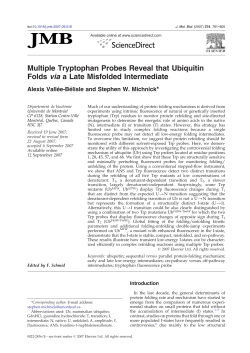 Multiple Tryptophan Probes Reveal that Ubiquitin Folds via a Late