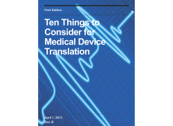 Ten Things to Consider for Medical Device