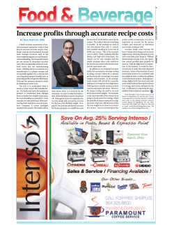 Increase profits through accurate recipe costs