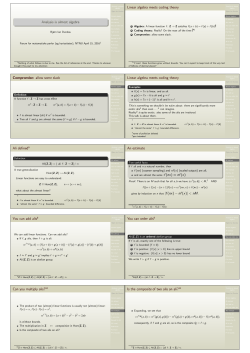 Analysis is almost algebra Linear algebra meets coding theory