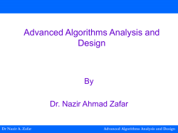 Analysis and Design of Algorithms