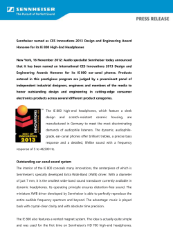 Ausgezeichnet: Das Set 900 von Sennheser gewinnt internationale