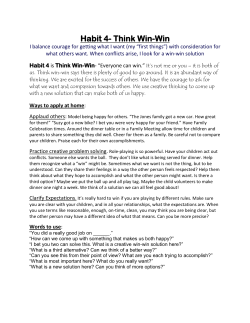 Habit 4- Think Win-Win