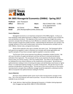 BA 380S Managerial Economics (EMBA) Spring 2017